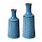 Glitzhome® Brilliant Blue Chevron Ceramic Modern Vase Set